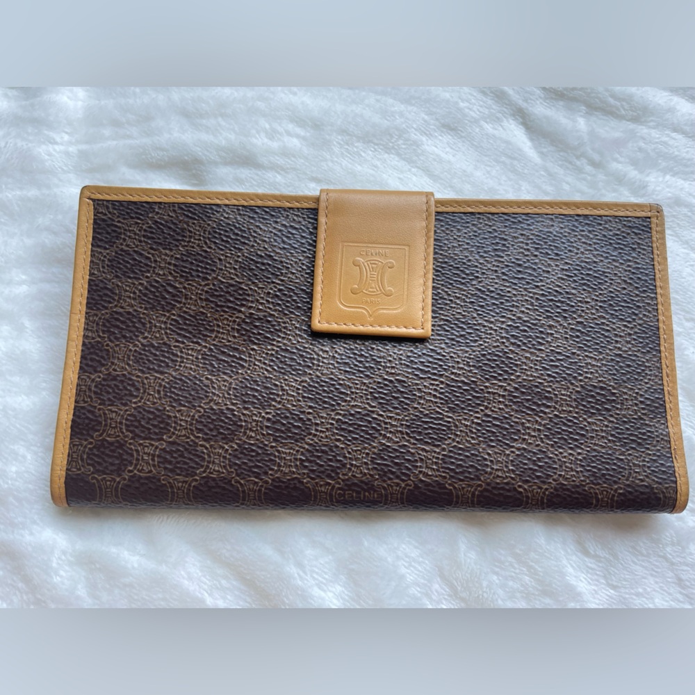 Celine Brown and Tan Card Holder